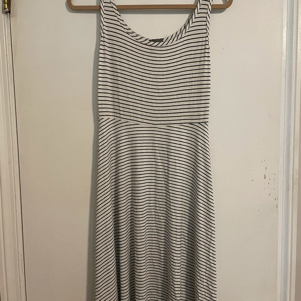 Black and white stripped tank dress